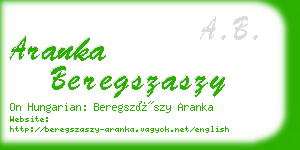 aranka beregszaszy business card